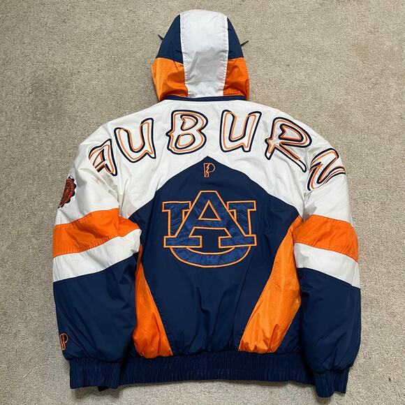 Vintage Pro Player Auburn Tigers Embroidered Puffer Jacket Large - Picture 1 of 6